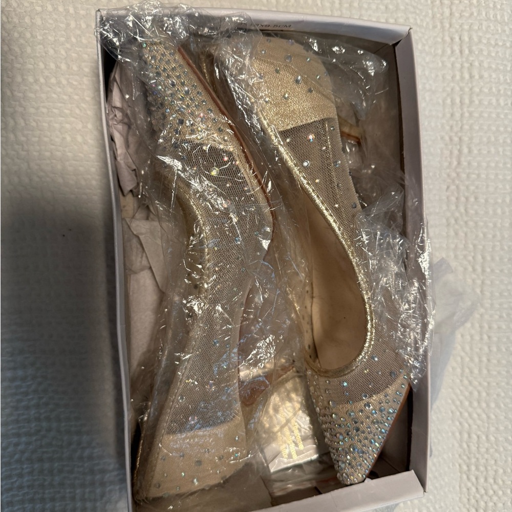 Sparkling Beige Heels